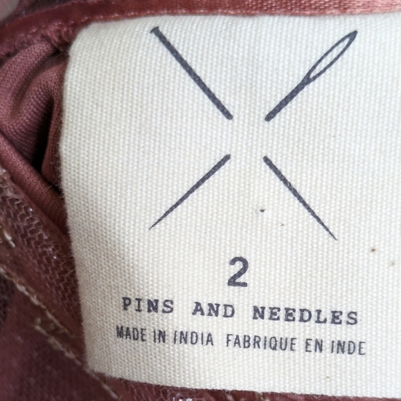 Pins and Needles Cream Metallic Lace over Rust Dress-Urban Outfitters Size 2 EUC - Picture 4 of 5